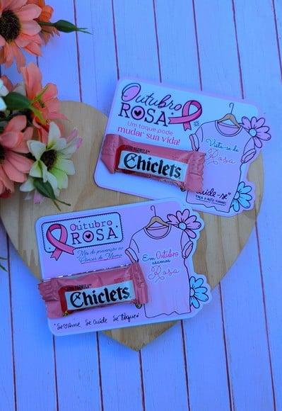 Card com Chiclete- Outubro Rosa