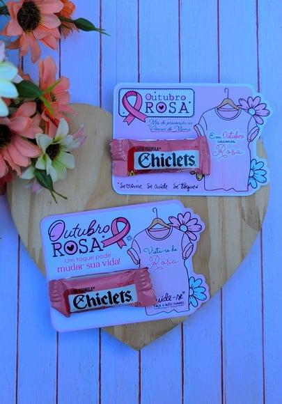 Card com Chiclete- Outubro Rosa