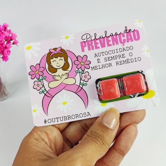 Card com Chiclete- Outubro Rosa