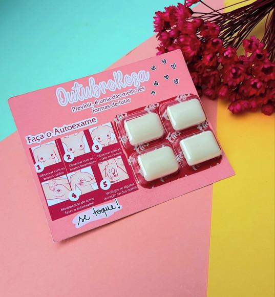 Card com Chiclete- Outubro Rosa