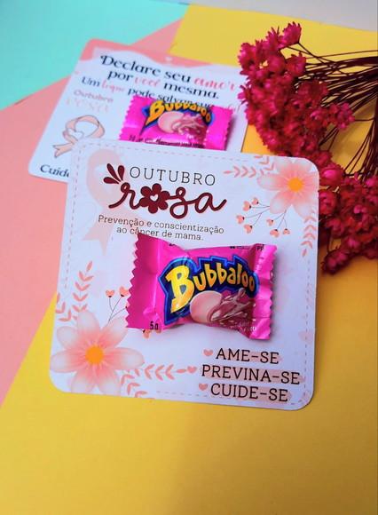 Card com Chiclete- Outubro Rosa