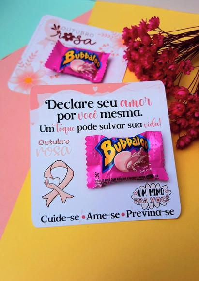 Card com Chiclete- Outubro Rosa