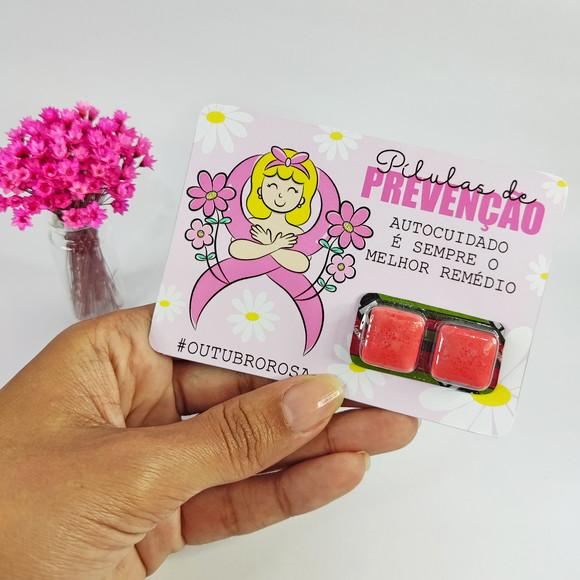 Card com Chiclete- Outubro Rosa