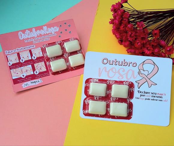 Card com Chiclete- Outubro Rosa