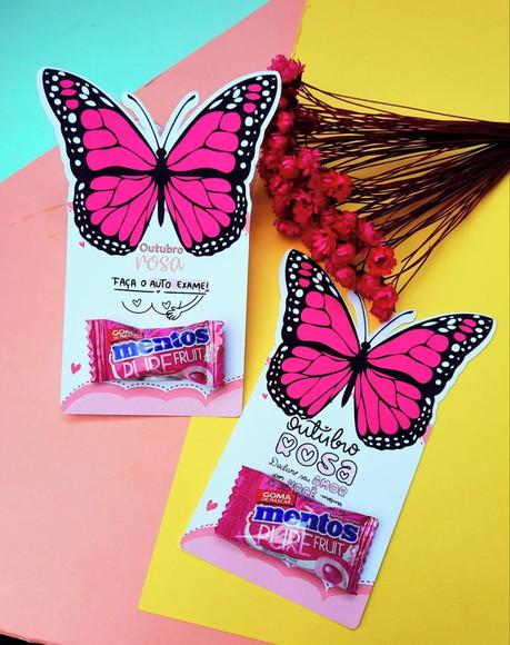 Card com Chiclete- Outubro Rosa