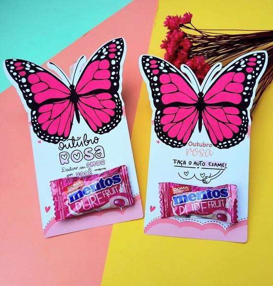 Card com Chiclete- Outubro Rosa