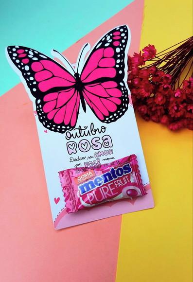 Card com Chiclete- Outubro Rosa