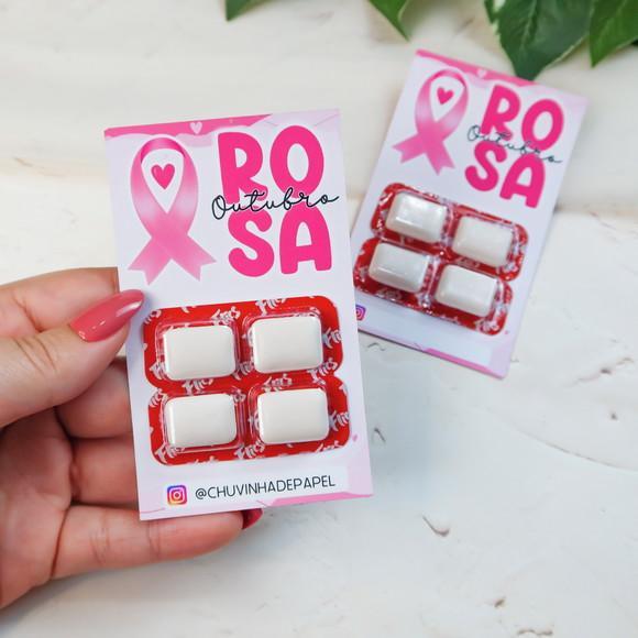 Card com Chiclete- Outubro Rosa