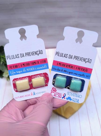 Card com Chiclete- Outubro Rosa e Novembro Azul