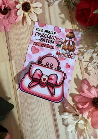 Card com Chocolate Baton- Dia da Mulher
