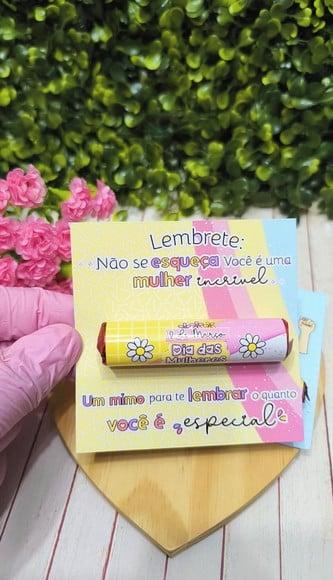 Card com Chocolate Baton- Dia da Mulher