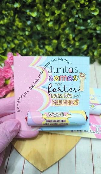 Card com Chocolate Baton- Dia da Mulher