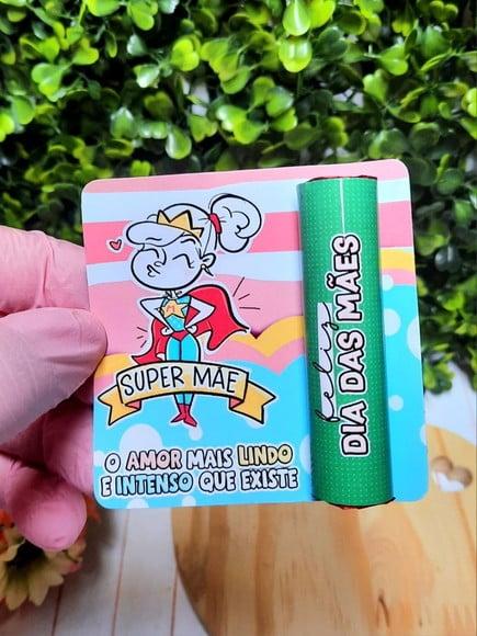 Card com Chocolate Baton- Dia das Mães
