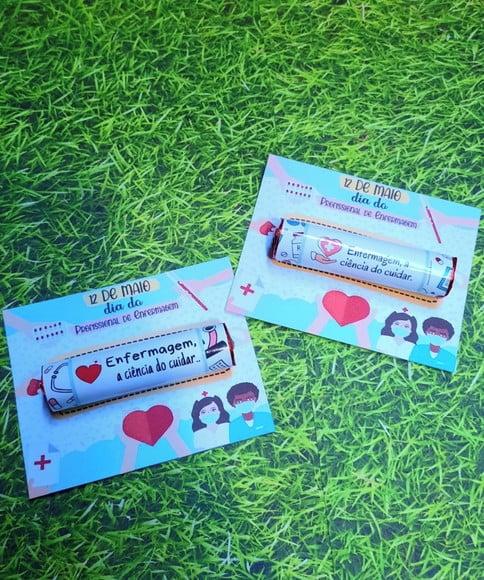 Card com Chocolate Baton- Enfermagem