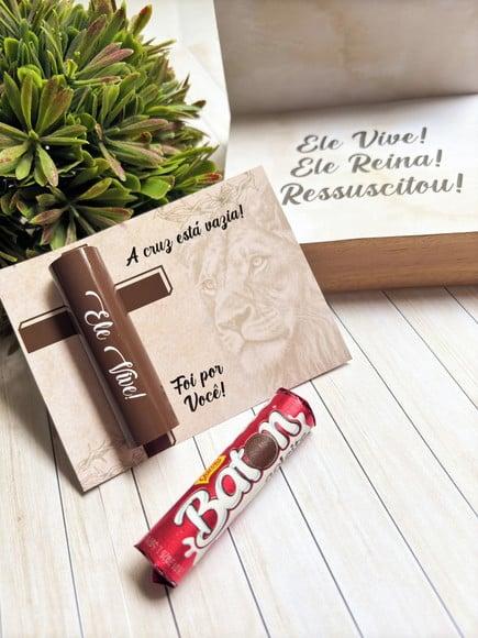 Card com Chocolate Baton- Páscoa