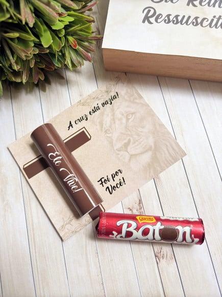 Card com Chocolate Baton- Páscoa