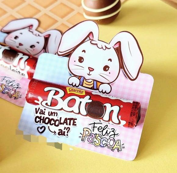 Card com Chocolate Baton- Páscoa