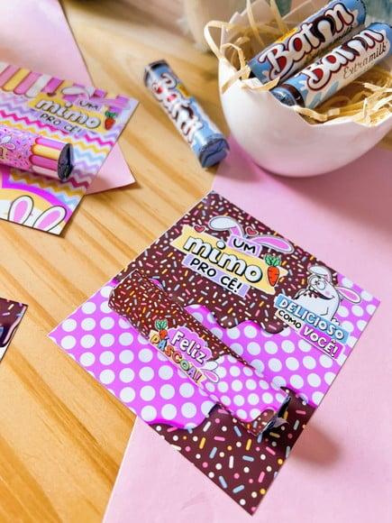 Card com Chocolate Baton- Páscoa