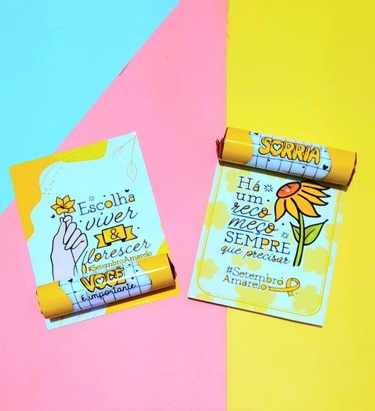 Card com Chocolate Baton- Setembro Amarelo