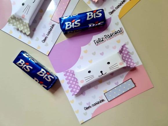 Card com Chocolate Bis- Páscoa