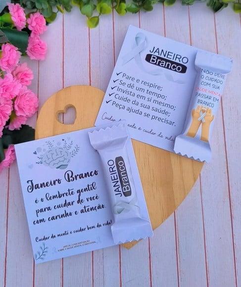 Card com Chocolate Bis- Janeiro Branco