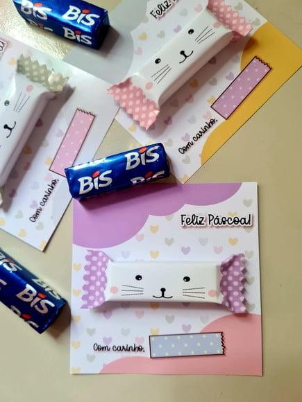 Card com Chocolate Bis- Páscoa