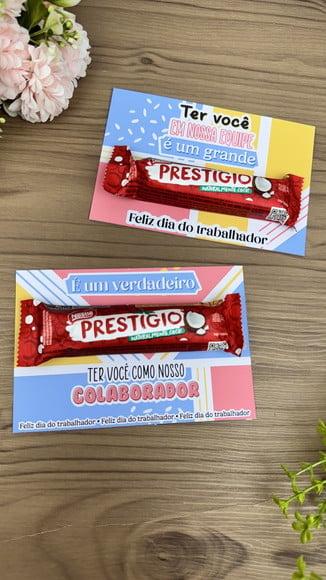Card com Chocolate Prestígio 33g- Dia do Trabalho