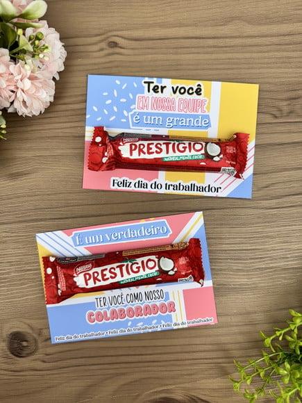 Card com Chocolate Prestígio 33g- Dia do Trabalho