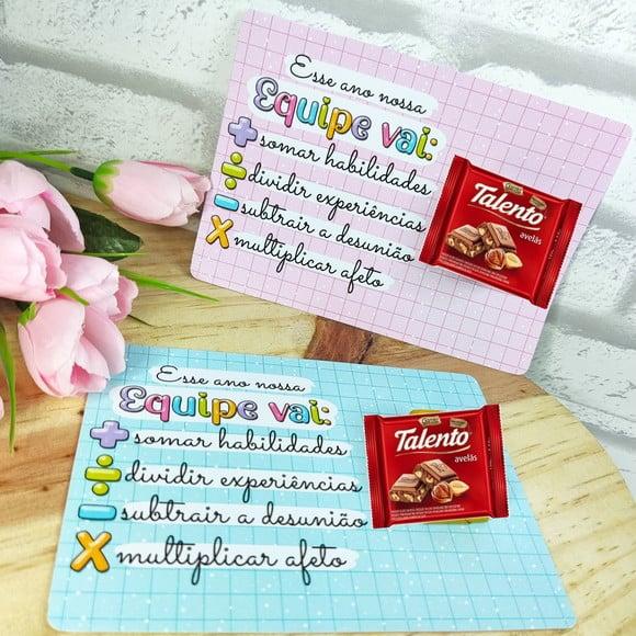 Card com Chocolate Talento Pequeno- Volta as Aulas