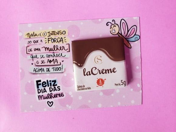 Card com Chocolatinho Cacau Show 5g- Dia da Mulher