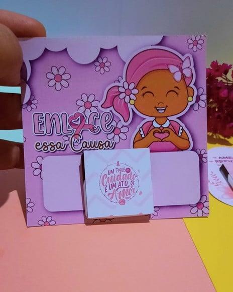 Card com Chocolatinho Cacau Show 5g- Outubro Rosa