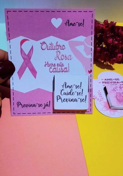 Card com Chocolatinho Cacau Show 5g- Outubro Rosa