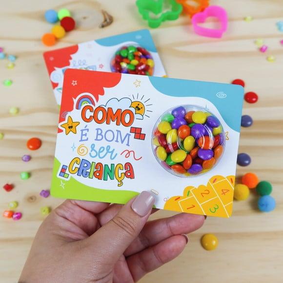Card com Coloreti (chocolatinhos)- Dia das Crianças