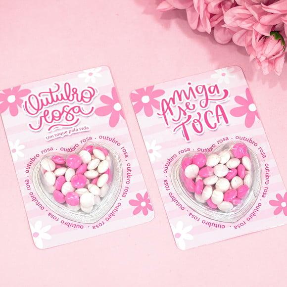 Card com Coloreti (confeti)- Outubro Rosa