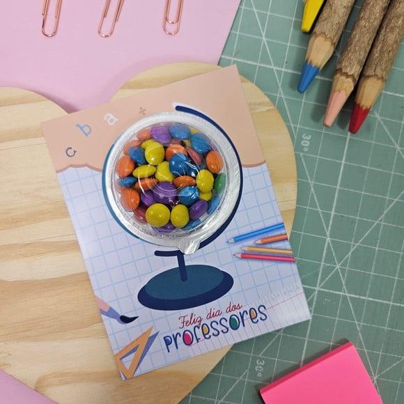 Card com Coloreti(confete de Chocolate)- Dia dos Professores