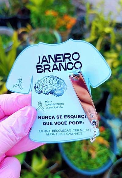 Card com Cortador de Unha- Janeiro Branco