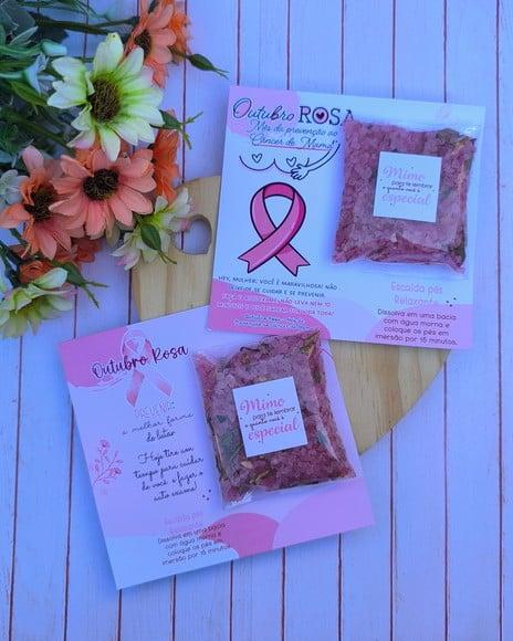 Card com Escalda Pés- Outubro Rosa