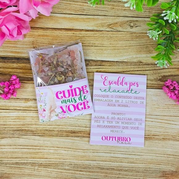 Card com Escalda Pés- Outubro Rosa