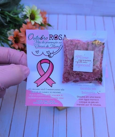 Card com Escalda Pés- Outubro Rosa