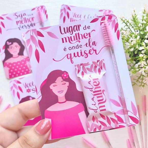 Card com Escovinha e Balinha- Dia da Mulher