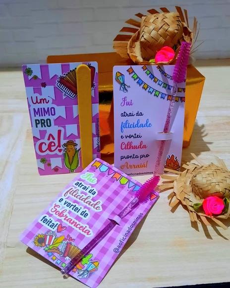 Card com Escovinha ou Mini Lixa- Festa Junina