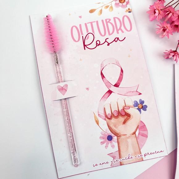 Card com Escovinha- Outubro Rosa
