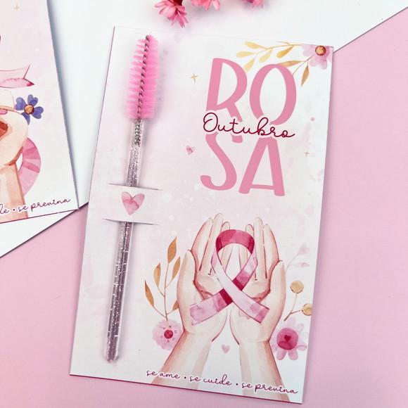 Card com Escovinha- Outubro Rosa