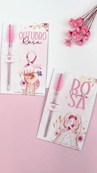 Card com Escovinha- Outubro Rosa