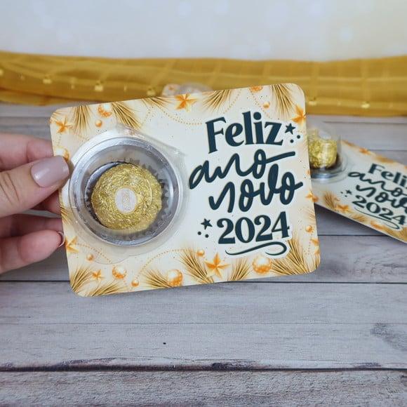 Card com Ferrero Rocher- Ano Novo