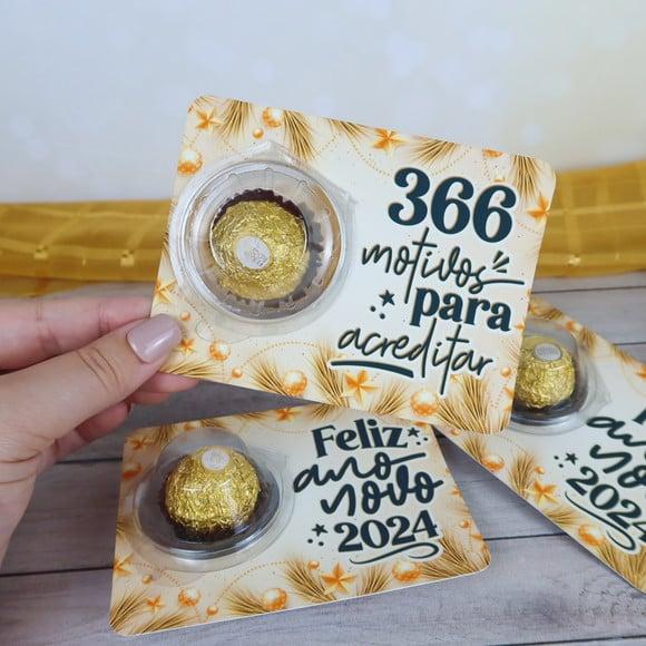 Card com Ferrero Rocher- Ano Novo