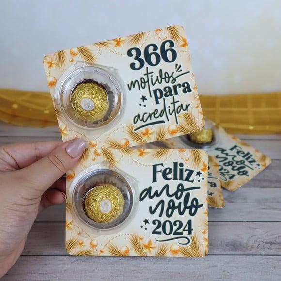 Card com Ferrero Rocher- Ano Novo