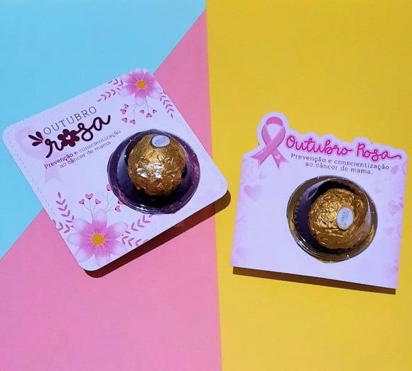 Card com Ferrero Rocher- Outubro Rosa