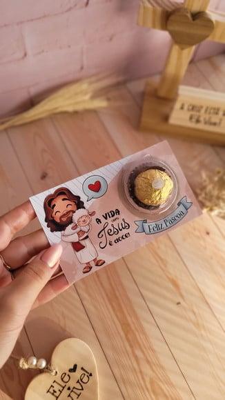 Card com Ferrero Rocher- Páscoa