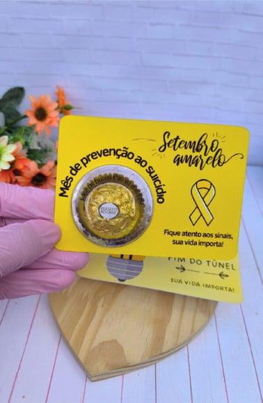 Card com Ferrero Rocher- Setembro Amarelo